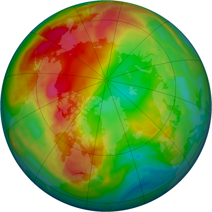 Arctic ozone map for 28 January 2001